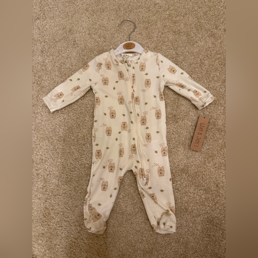 NWT Liam & James Little Sleepies Baby Onesie Footie 0-3months